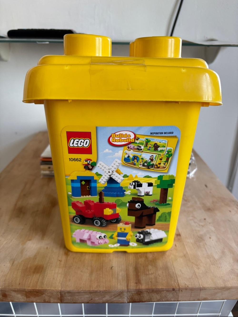 Lego Yellow Building Bucket with Farm-Themed Bricks